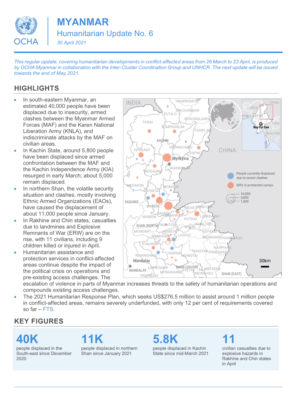 Myanmar Humanitarian Update No. 6 (30 April 2021) | 2