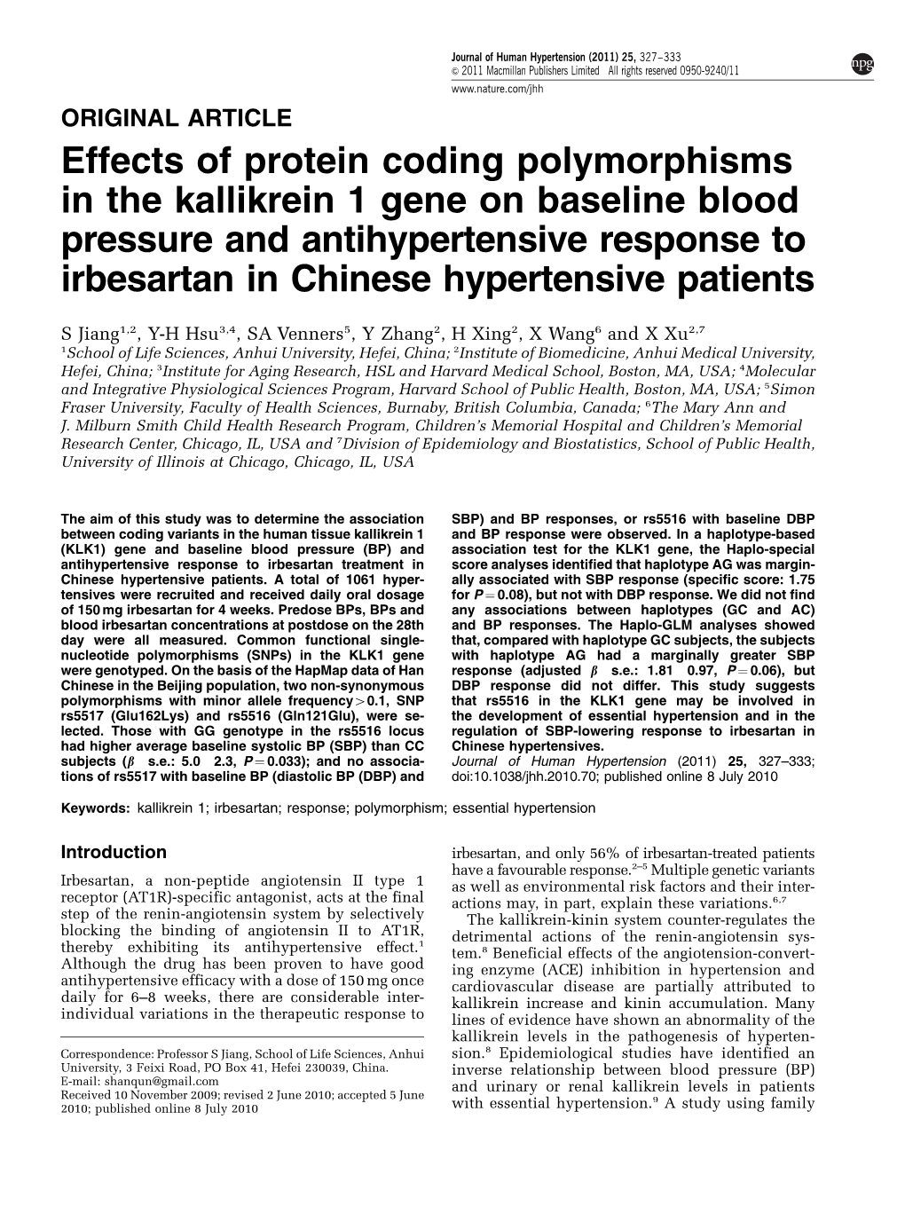 Effects of Protein Coding Polymorphisms in the Kallikrein 1