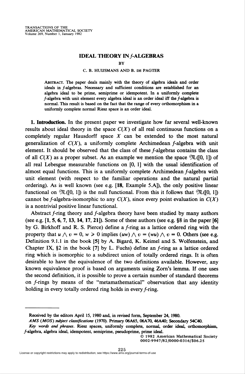 Ideal Theory In/-Algebras by C