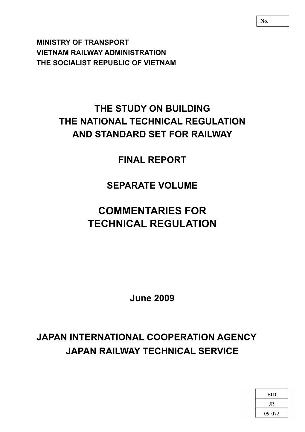 Commentaries for Technical Regulation
