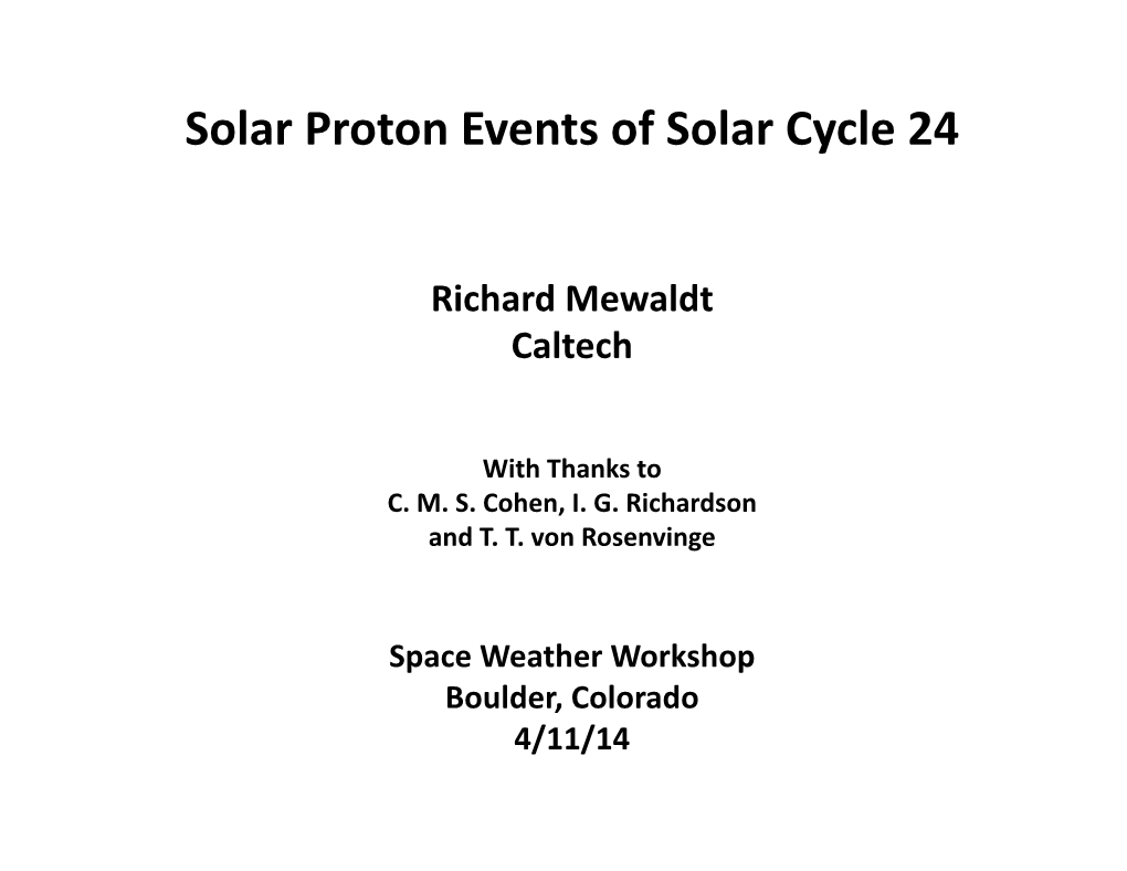 Solar Proton Events of Solar Cycle 24
