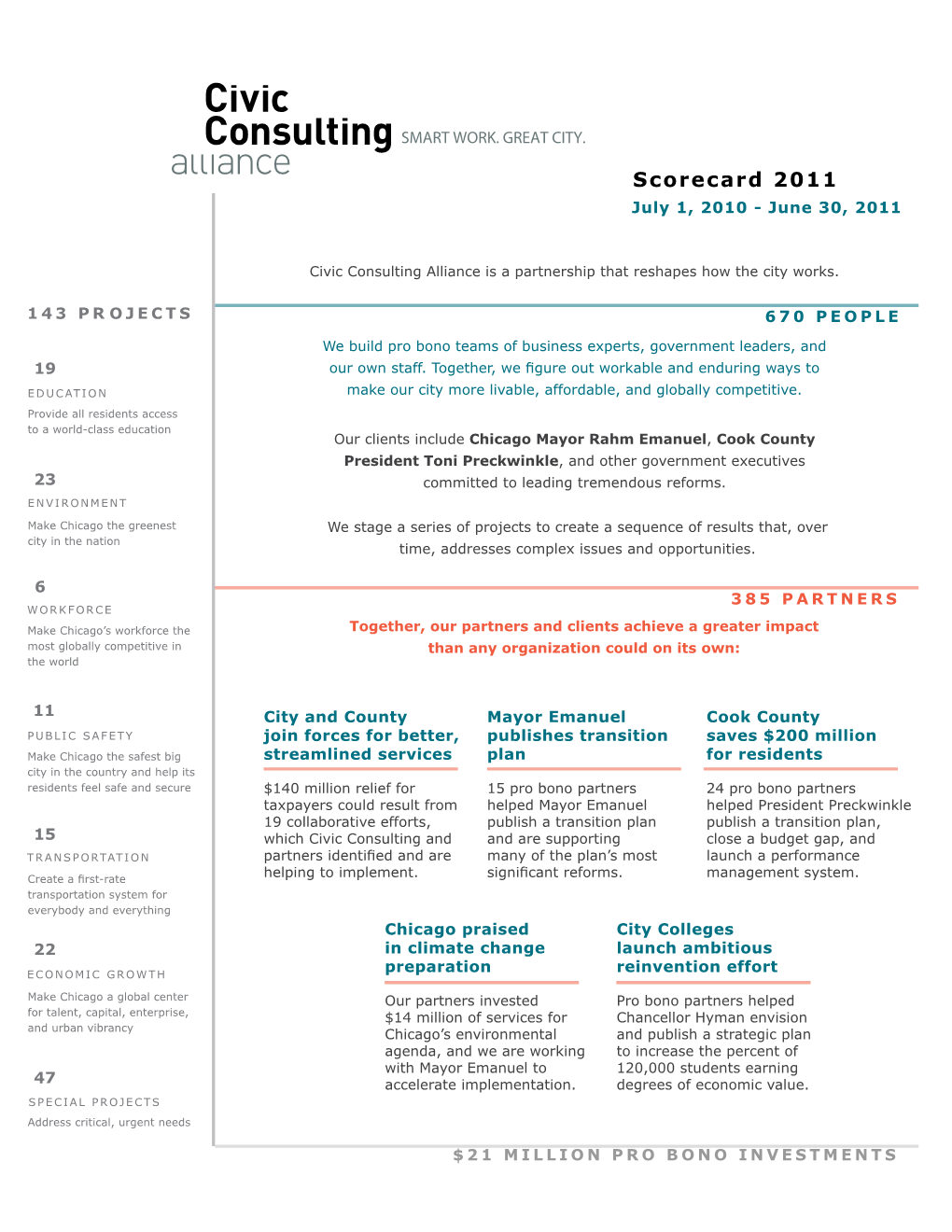 Scorecard 2011 July 1, 2010 - June 30, 2011