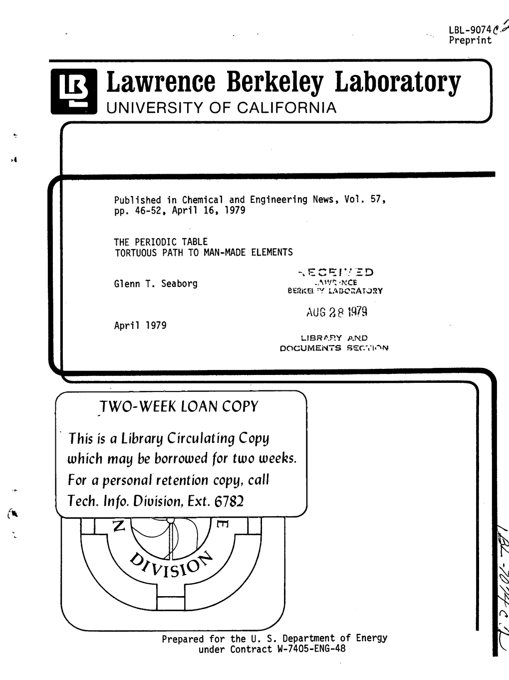 Lawrence Berkeley Laboratory UNIVERSITY of CALIFORNIA