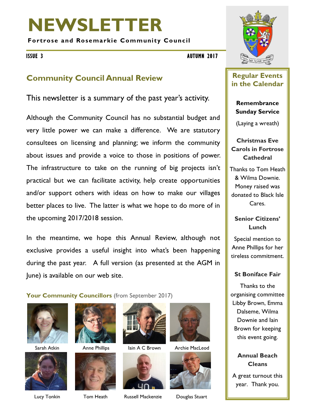 NEWSLETTER Fortrose and Rosemarkie Community Council