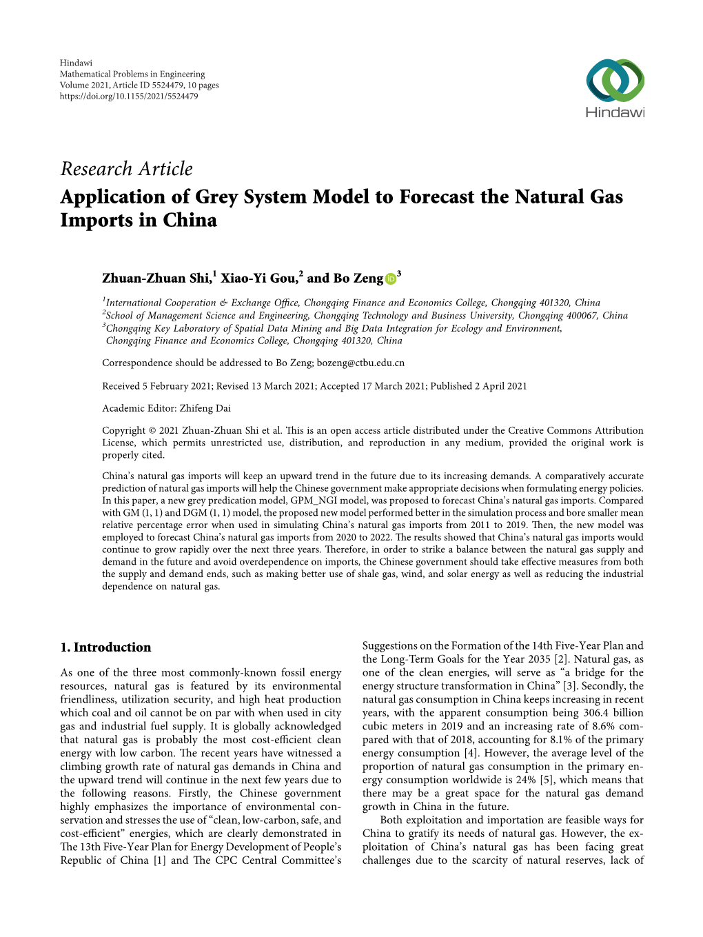 Application of Grey System Model to Forecast the Natural Gas Imports in China