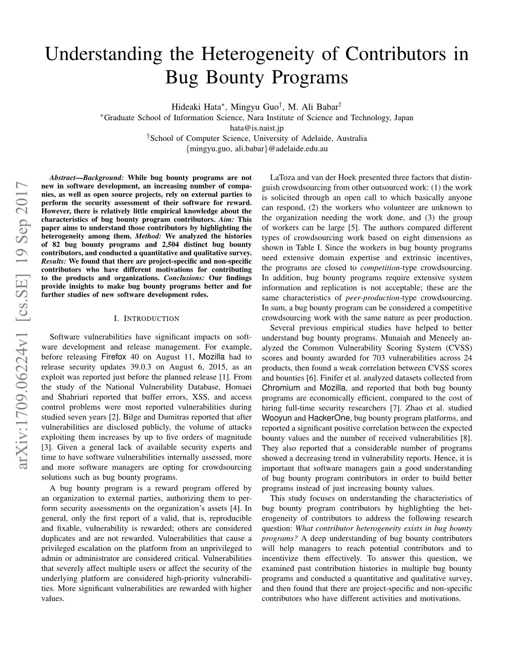 Understanding the Heterogeneity of Contributors in Bug Bounty Programs