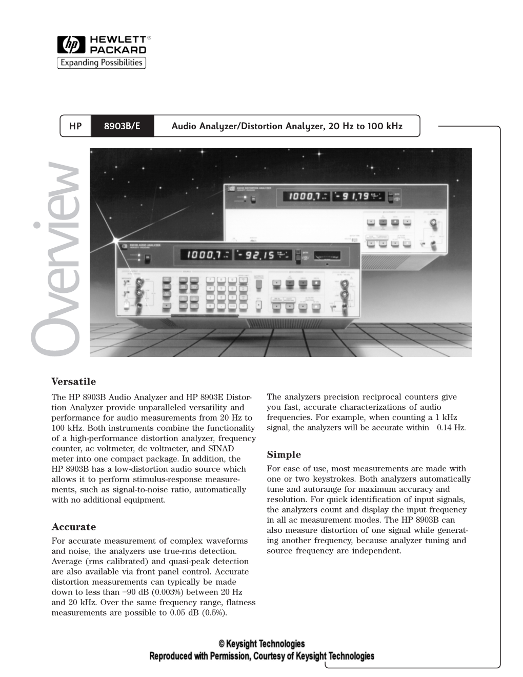 Keysight 8903E Datasheet