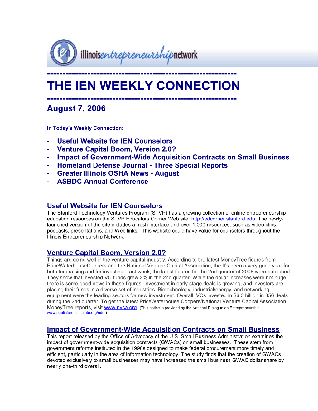 The Ien Weekly Connection s7