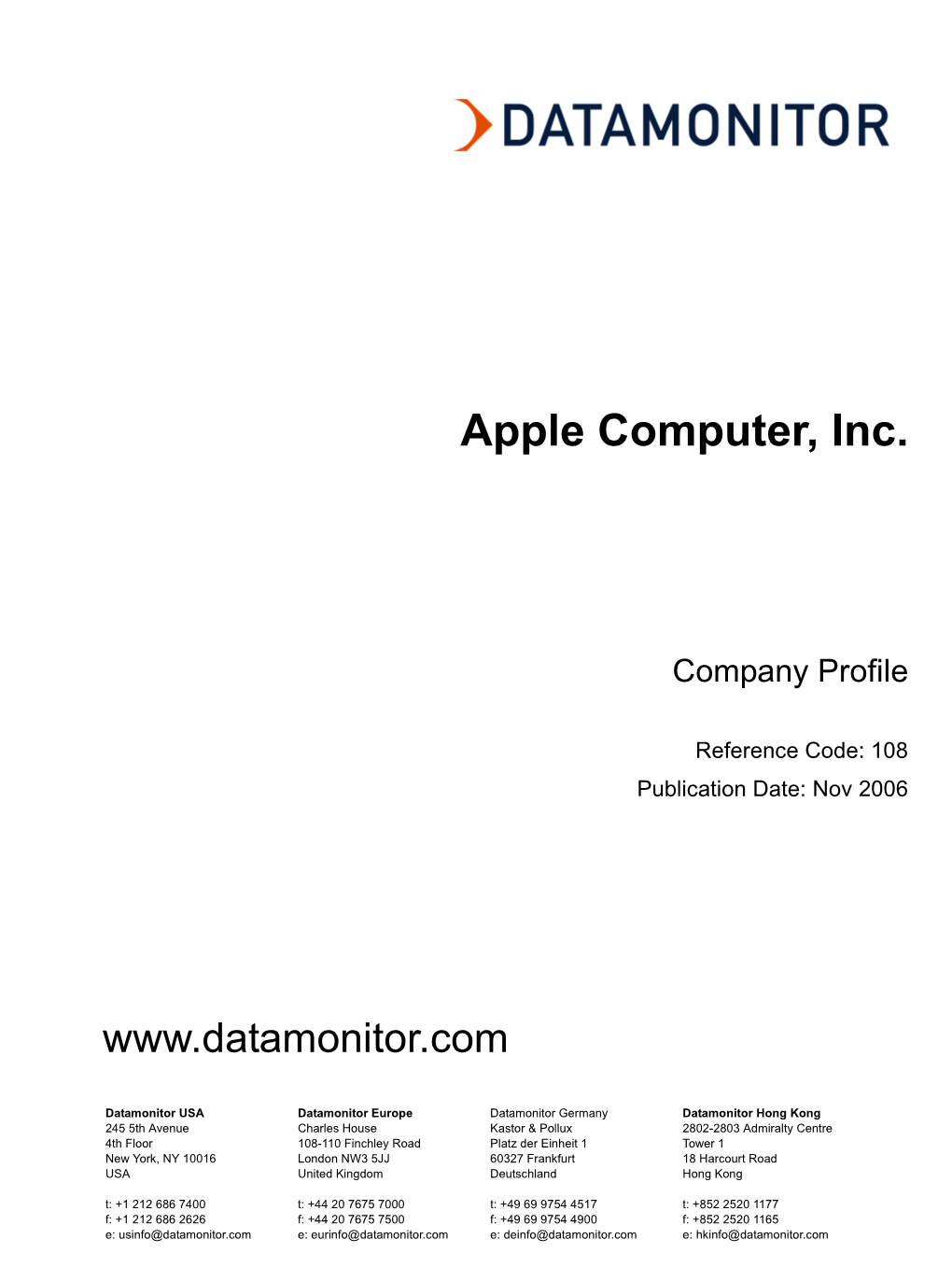 Apple Computer, Inc