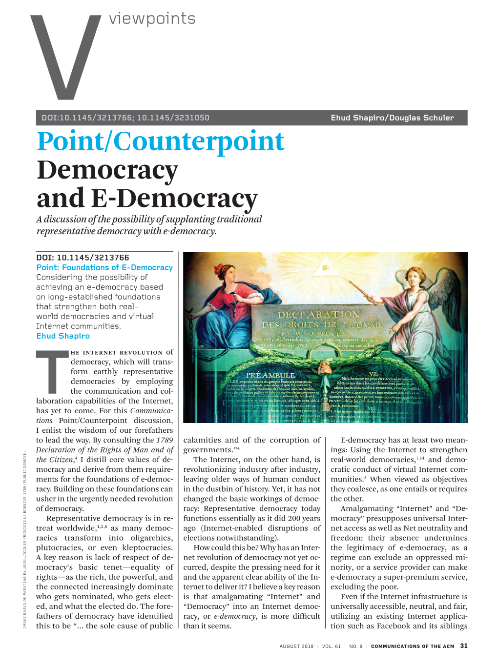 E-Democracy a Discussion of the Possibility of Supplanting Traditional Representative Democracy with E-Democracy