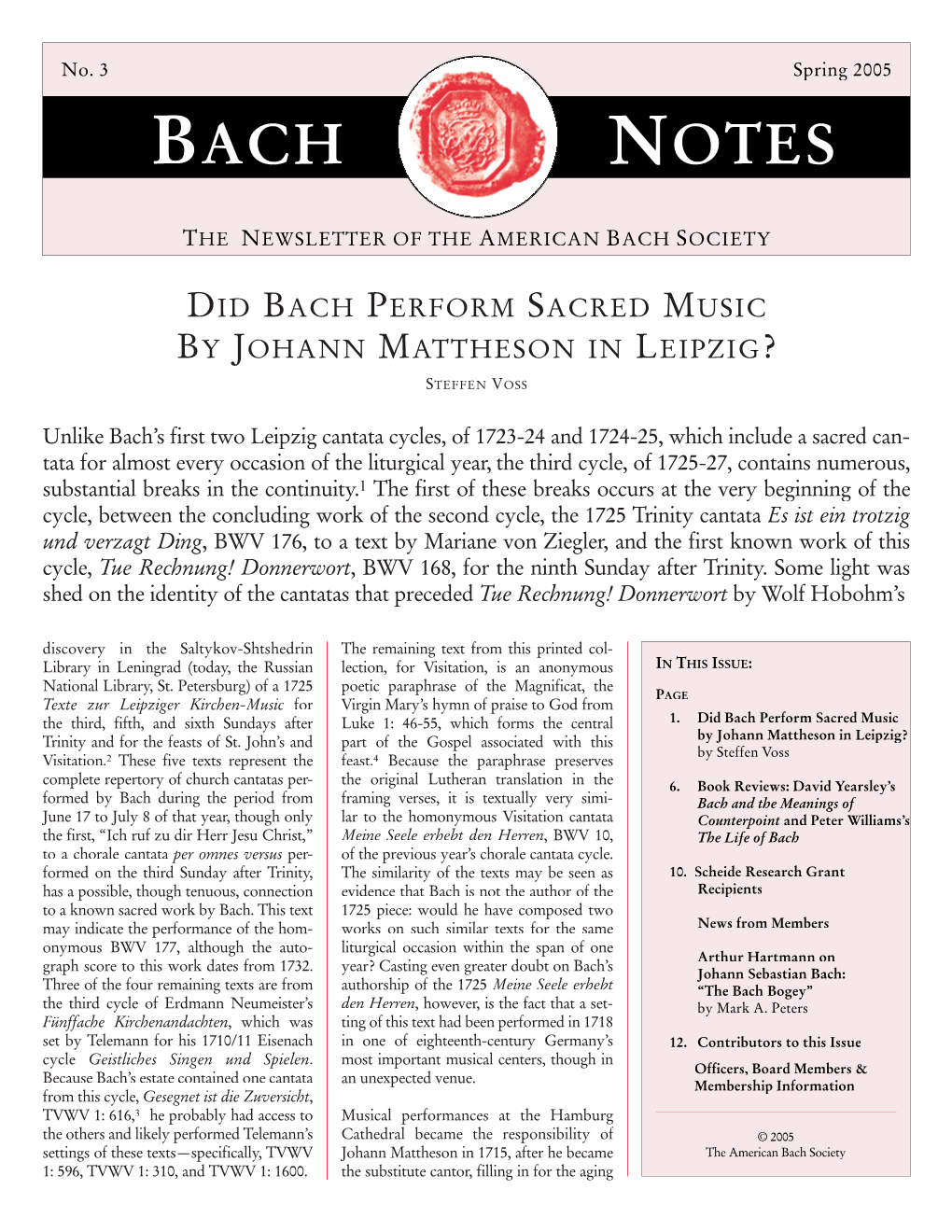 Bach Notes No. 3