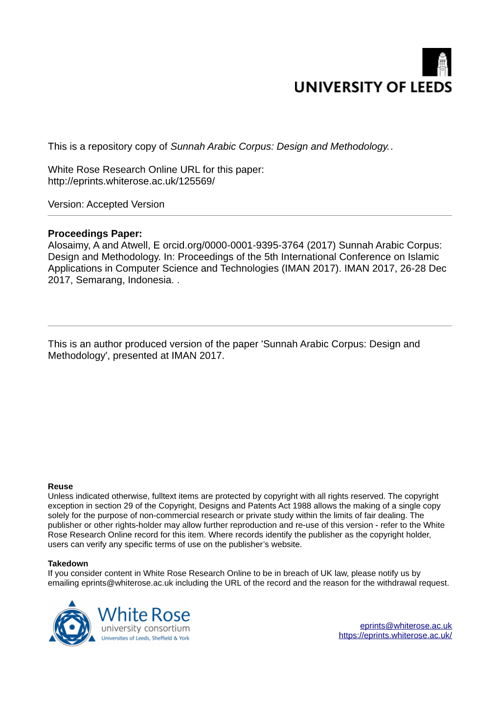 Sunnah Arabic Corpus: Design and Methodology