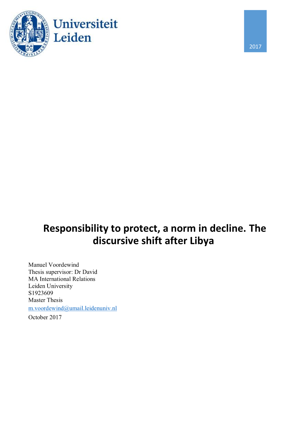 Responsibility to Protect, a Norm in Decline. the Discursive Shift After Libya