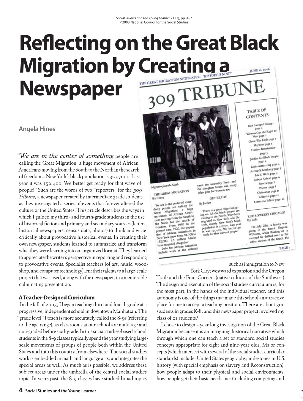 Reflecting on the Great Black Migration by Creating a Newspaper