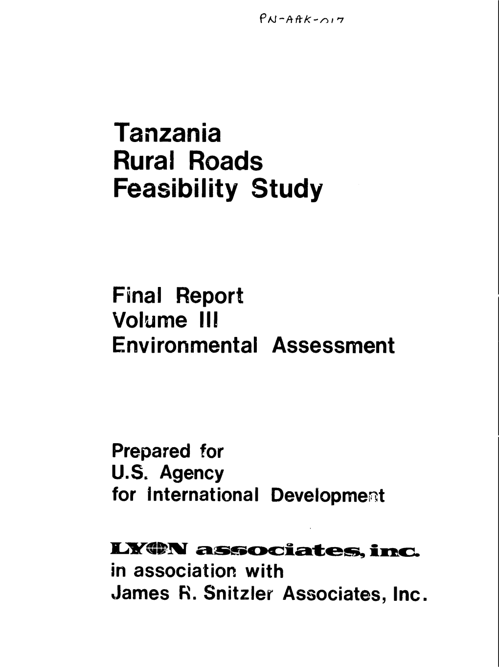 Tanzania Rural Roads Feasibility Study