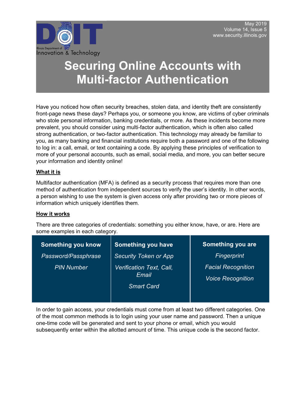 Securing Online Accounts with Multi-Factor Authentication