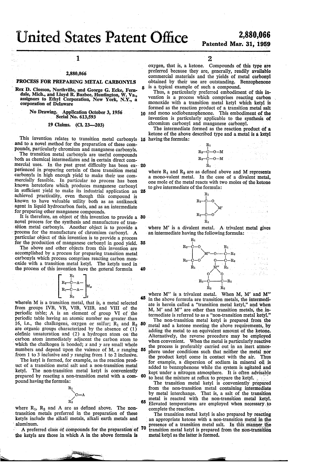 United States Patent Office Patented Mar