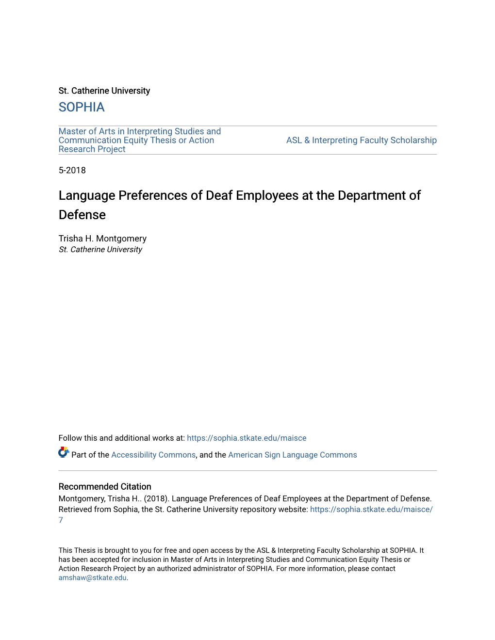 Language Preferences of Deaf Employees at the Department of Defense