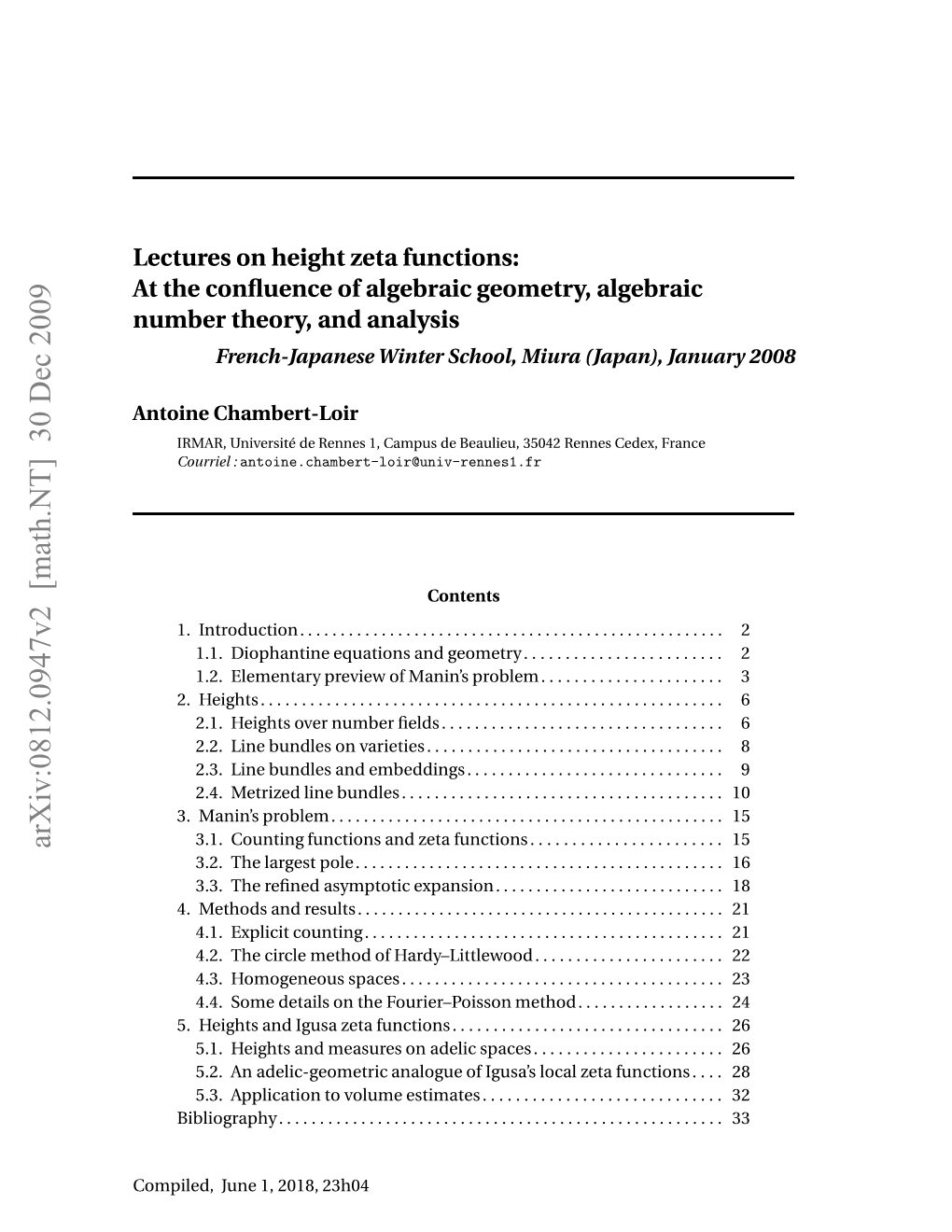 Lectures on Height Zeta Functions: at the Confluence of Algebraic