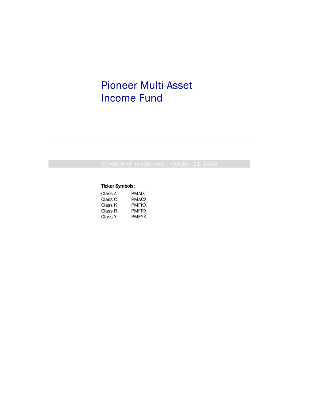 Pioneer Multi-Asset Income Fund