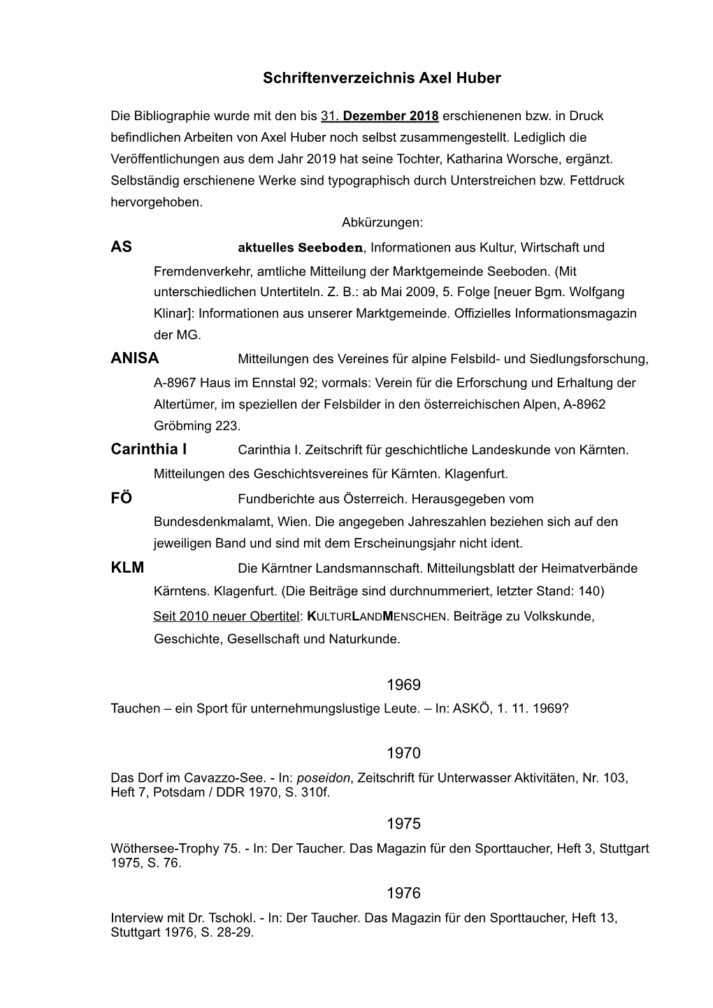 2019 Schriftenverzeichnis Axel Huber Überarbeitet