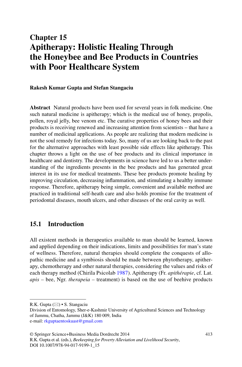 Apitherapy: Holistic Healing Through the Honeybee and Bee Products in Countries with Poor Healthcare System