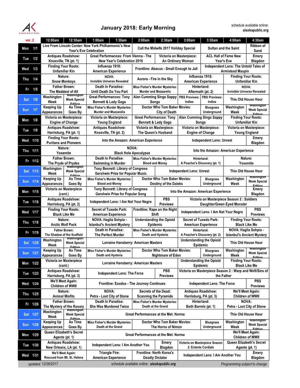 January 2018: Early Morning Alaskapublic.Org