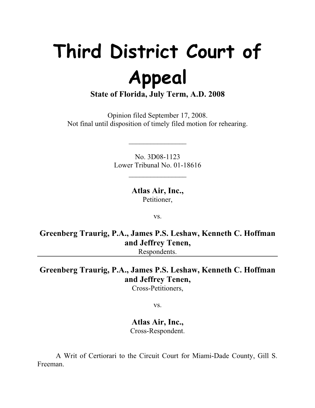 Third District Court of Appeal s6