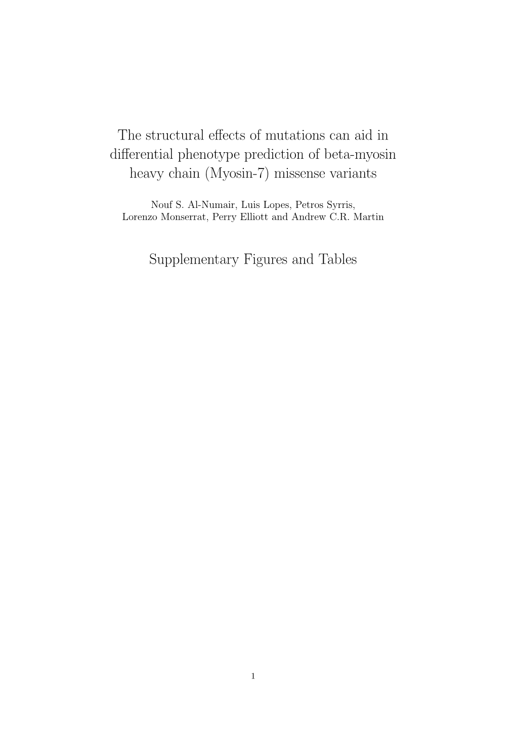 The Structural Effects of Mutations Can Aid in Differential Phenotype Prediction of Beta-Myosin Heavy Chain