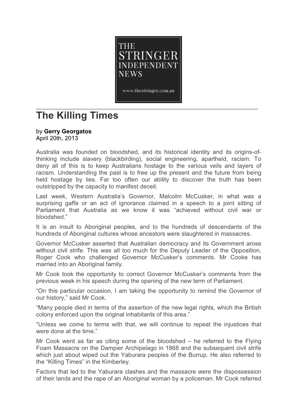 The Killing Times