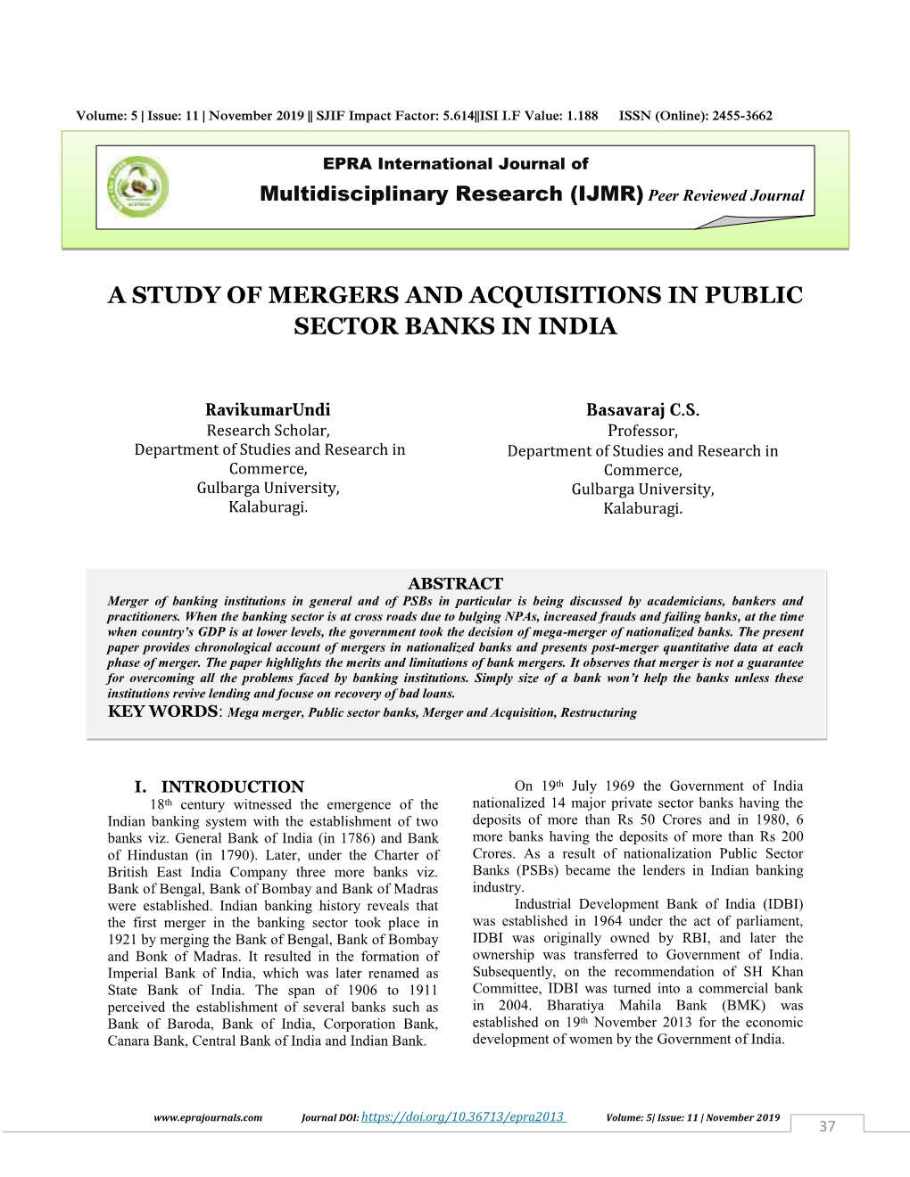 A Study of Mergers and Acquisitions in Public