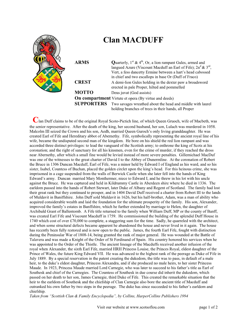 Clan MACDUFF