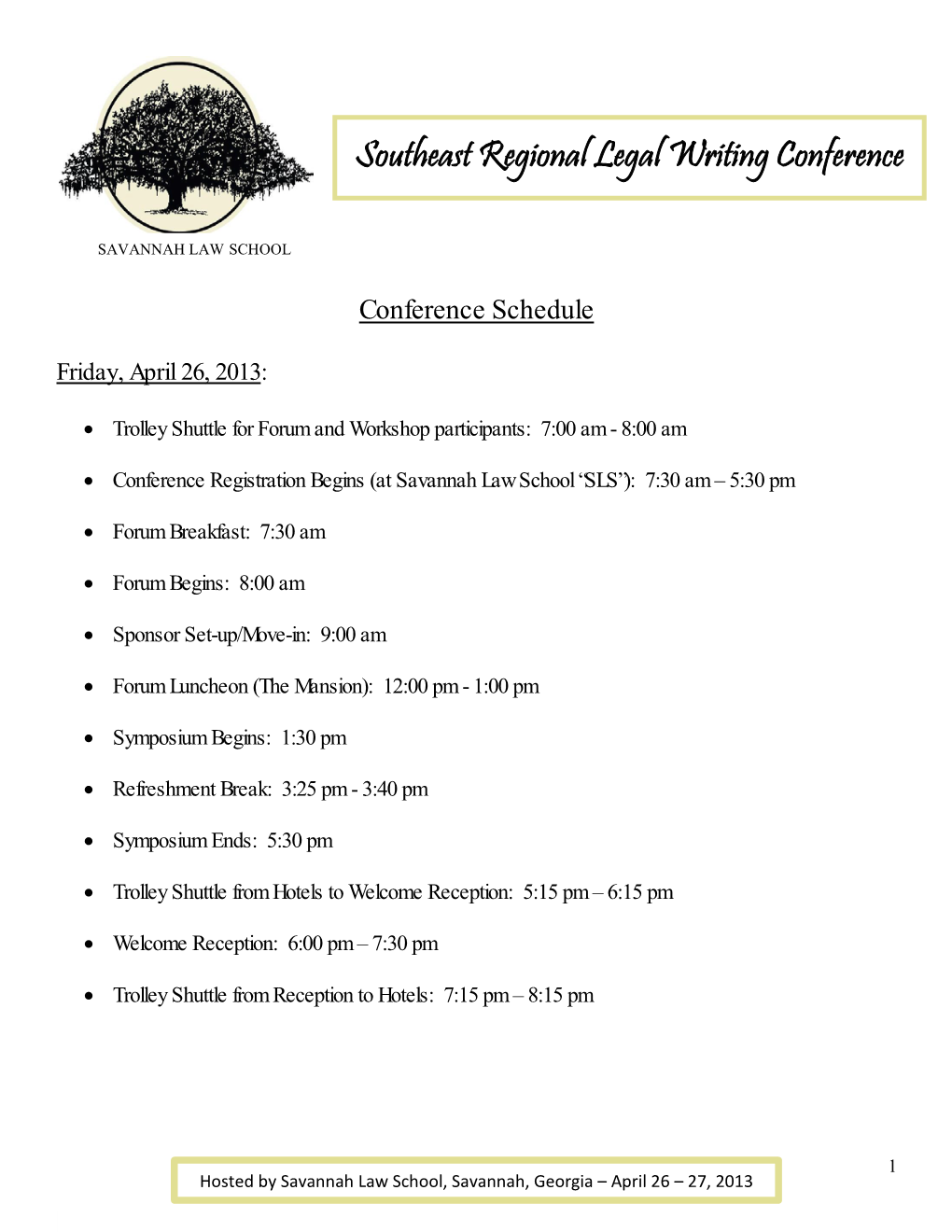 Southeast Regional Legal Writing Conference