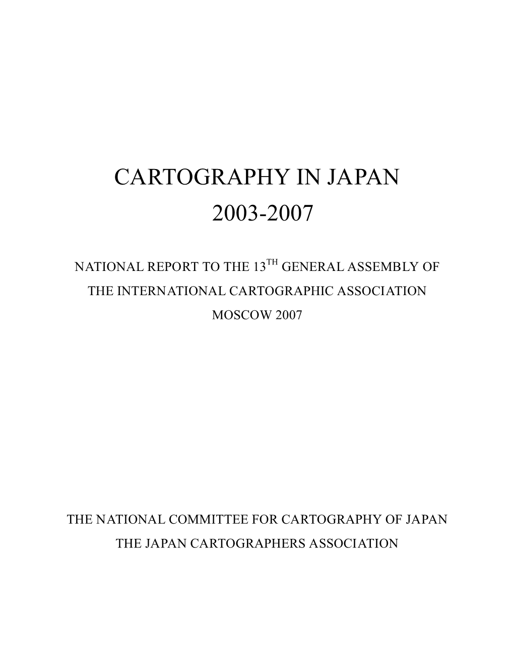 Cartography in Japan 2003-2007