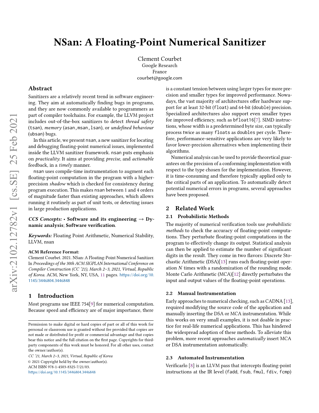 A Floating-Point Numerical Sanitizer