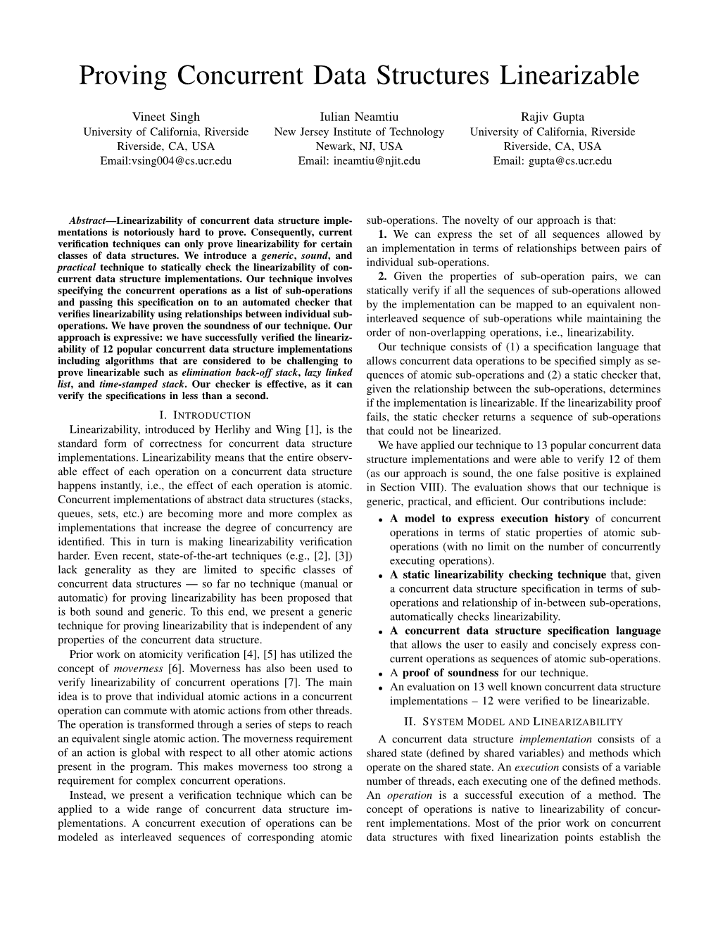 Proving Concurrent Data Structures Linearizable