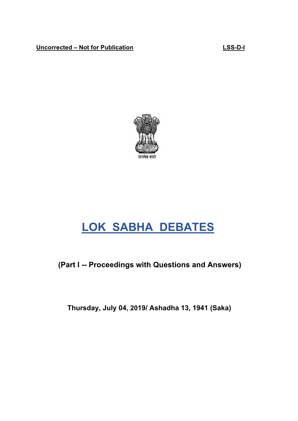 Lok Sabha Debates