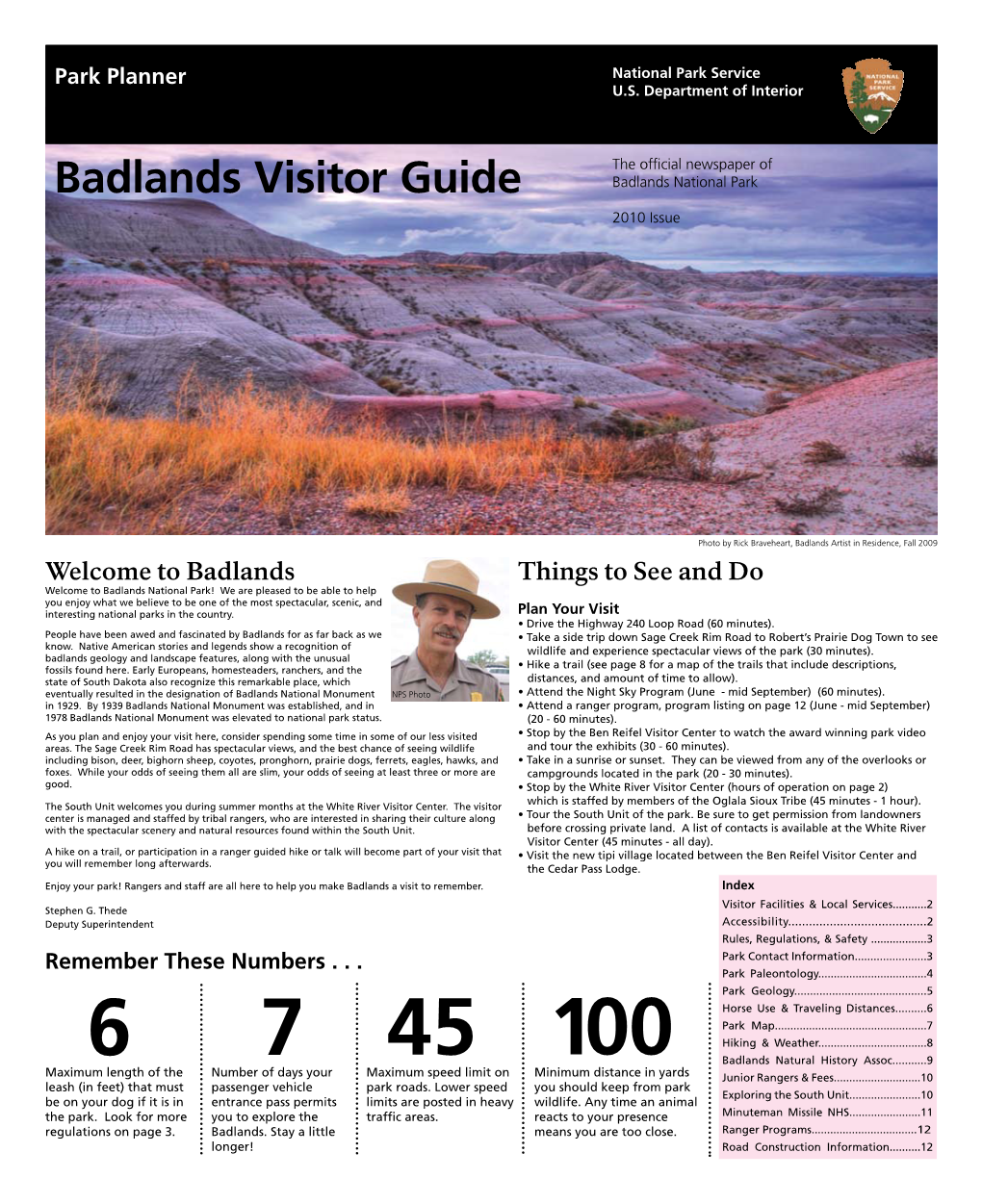Badlands Visitor Guide Badlands National Park 2010 Issue