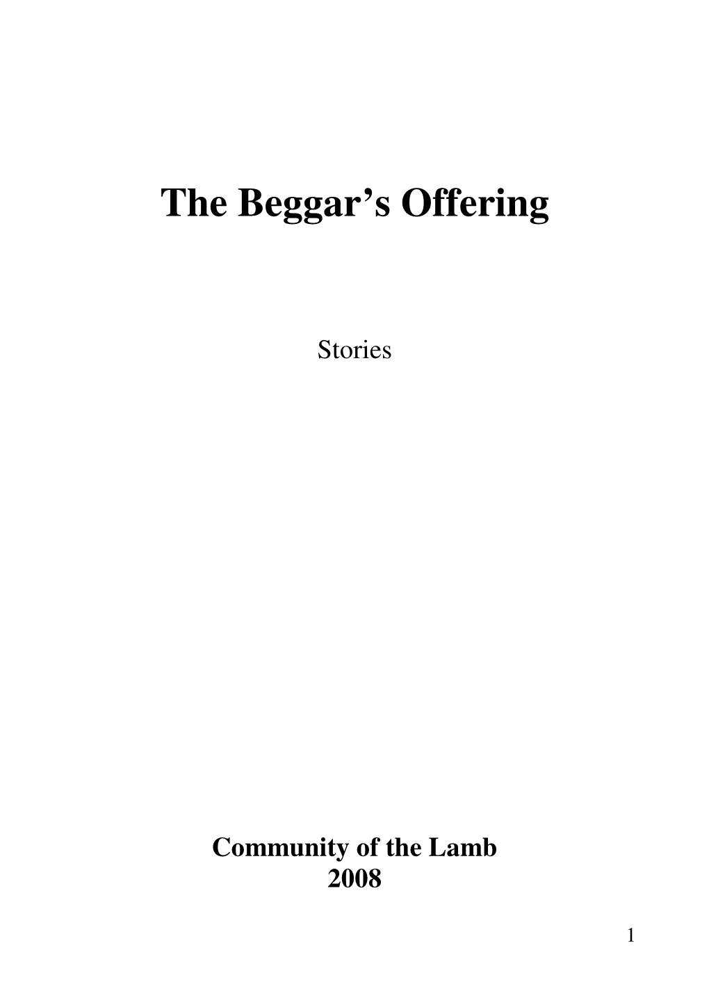 The Beggar's Offering