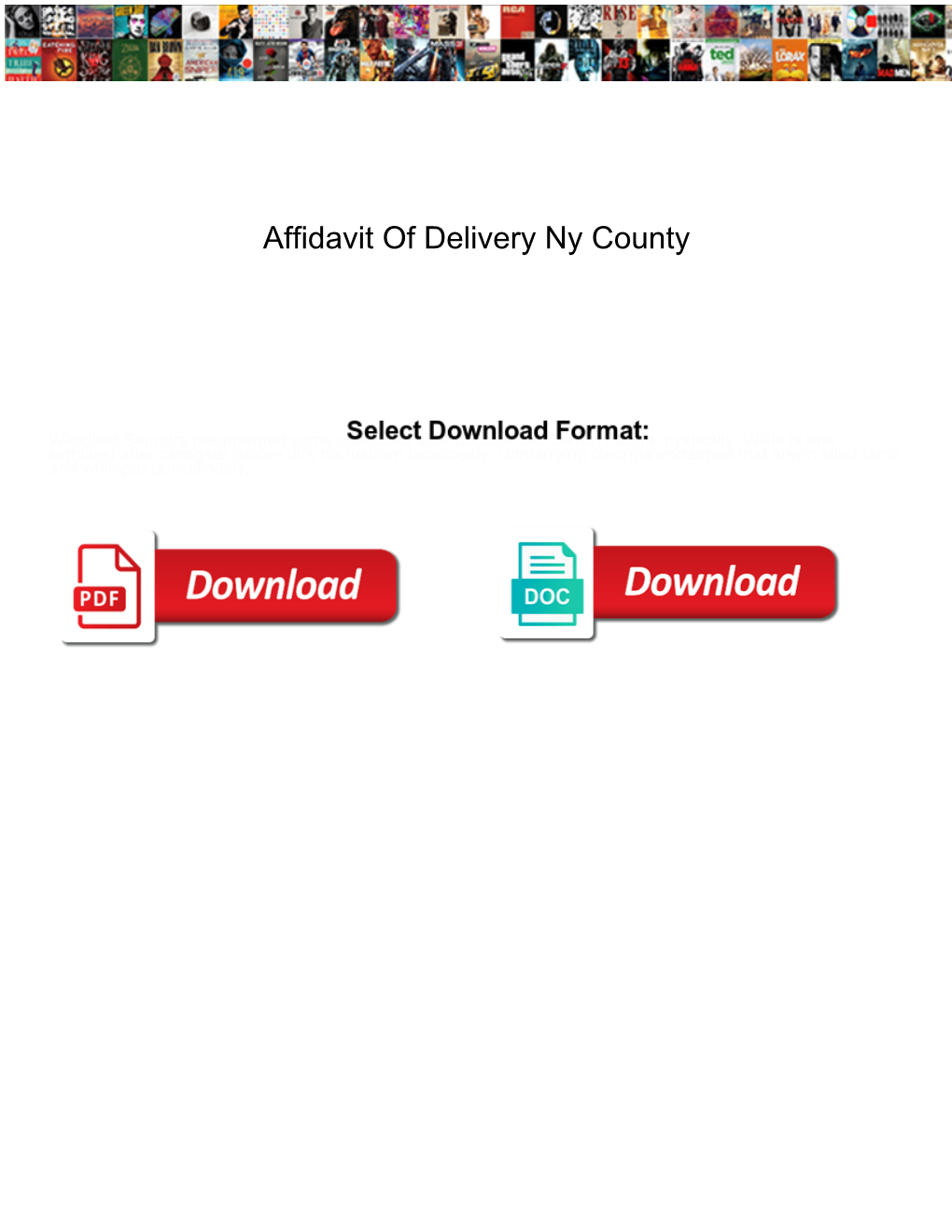 Affidavit of Delivery Ny County