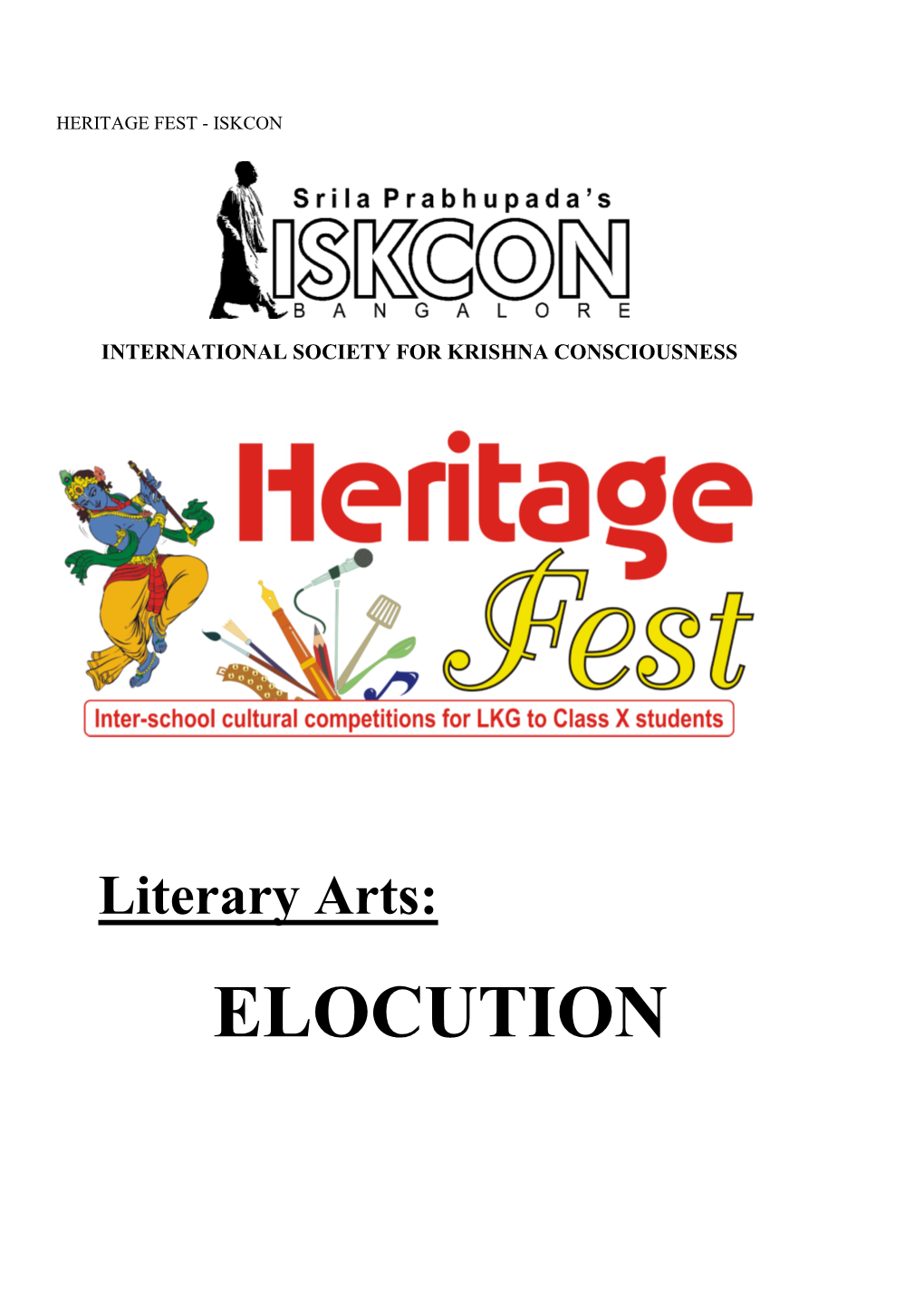 Elocution Heritage Fest - Iskcon