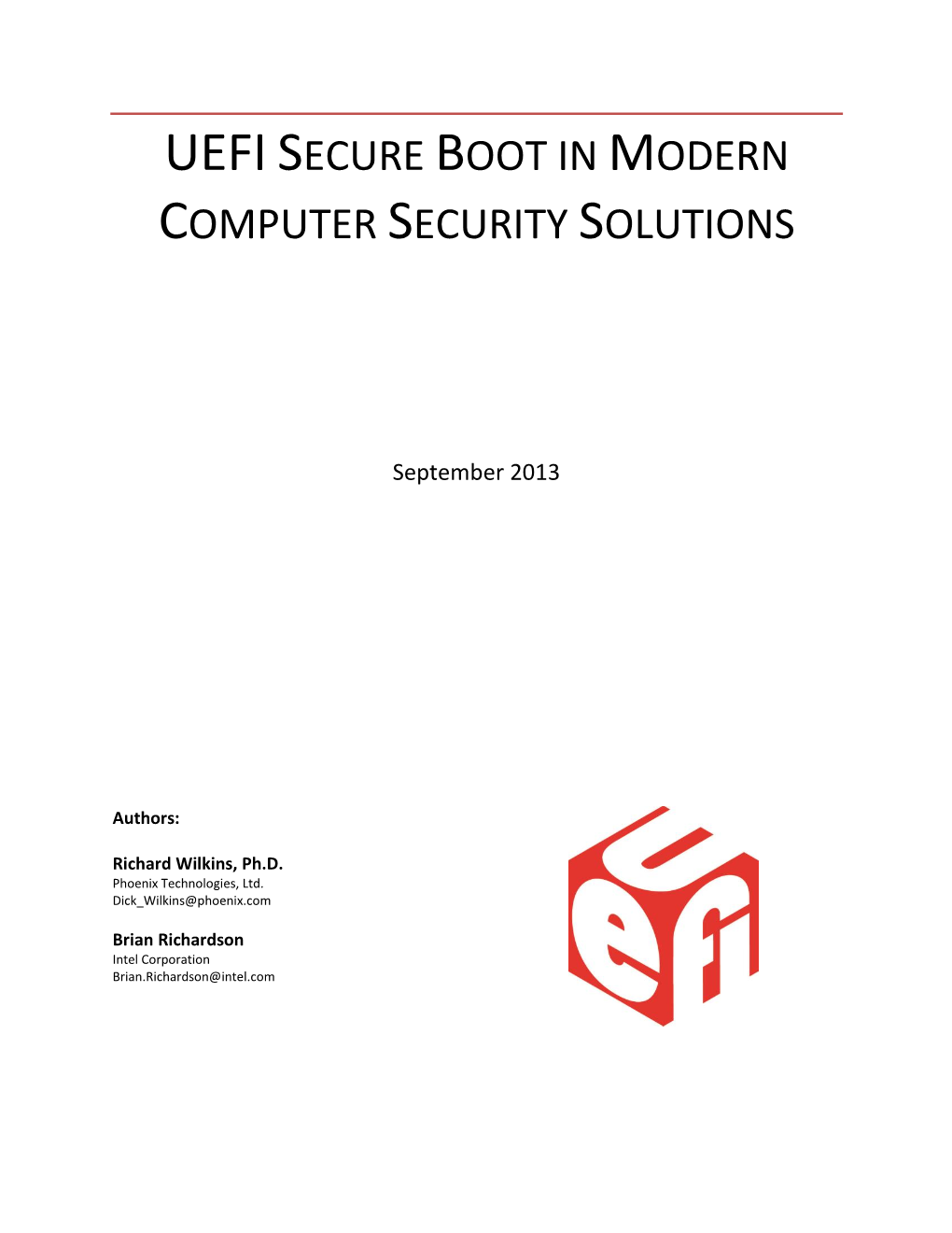 Uefisecure Boot in Modern Computer Security Solutions