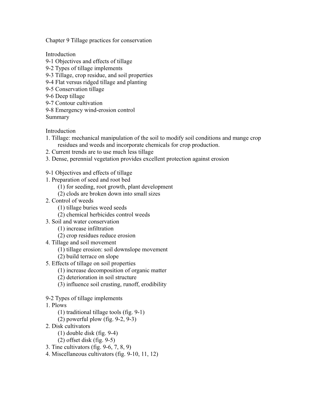 Chapter 9 Tillage Practices for Conservation