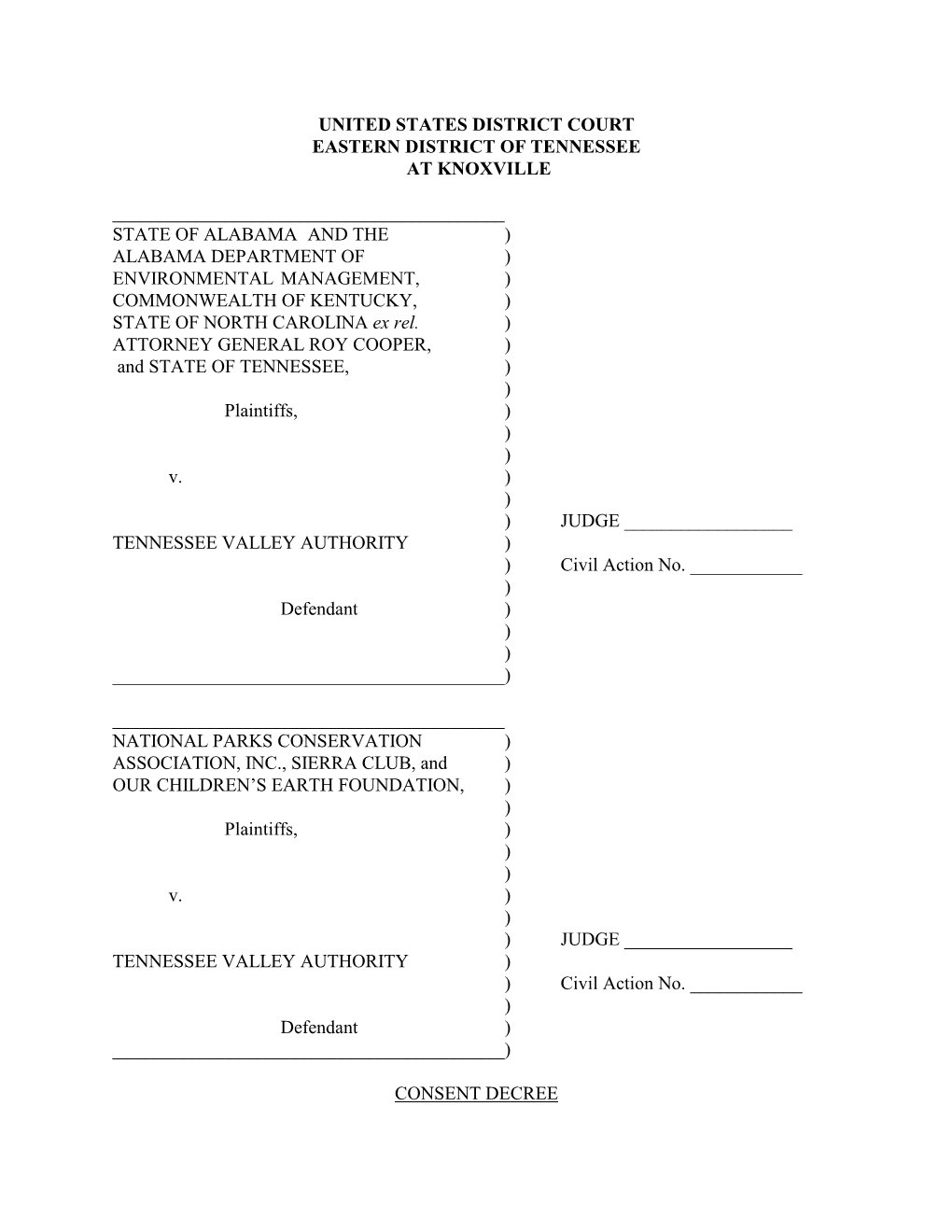 Consent Decree: Tennessee Valley Authority (Pdf)
