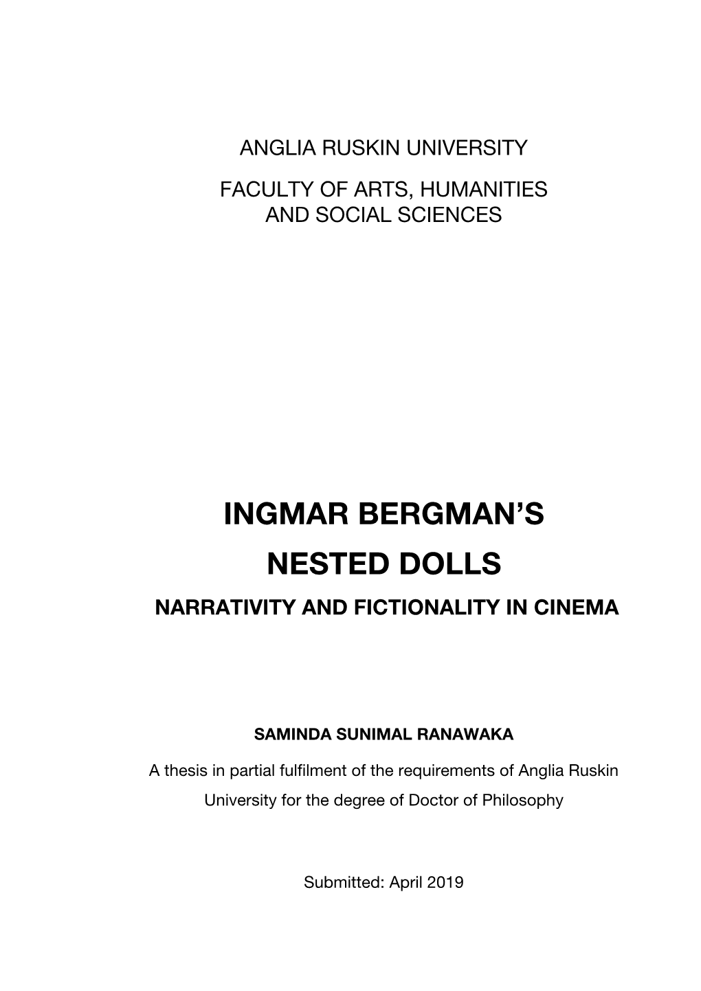 Ingmar Bergman's Nested Dolls