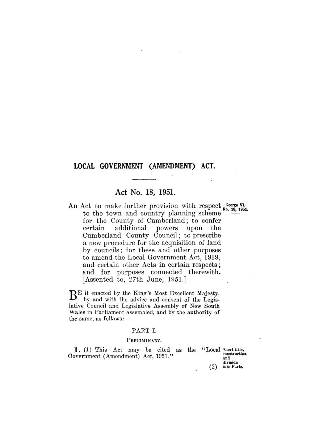 Local Government (Amendment) Act 1951