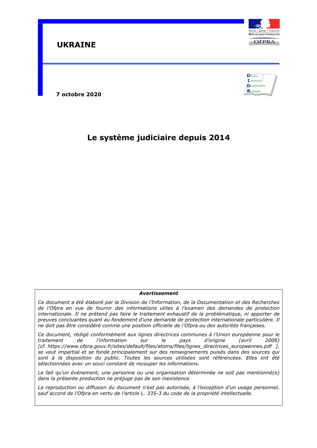 Le Système Judiciaire Depuis 2014 UKRAINE