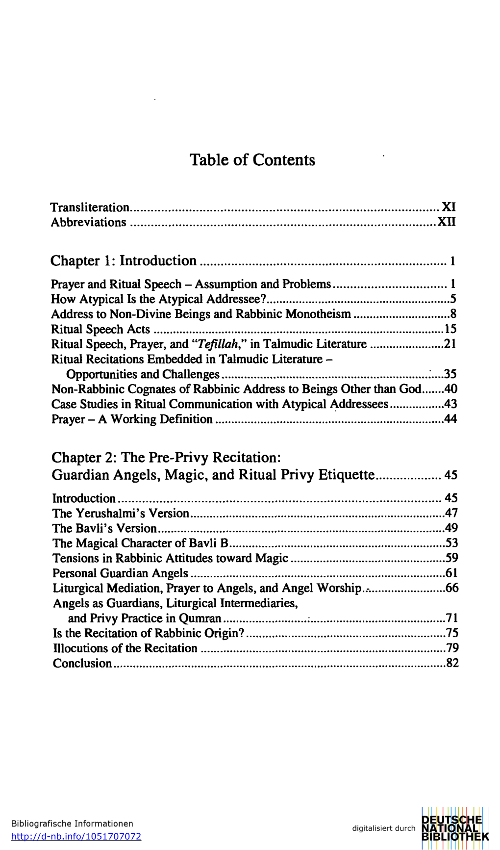 Table of Contents