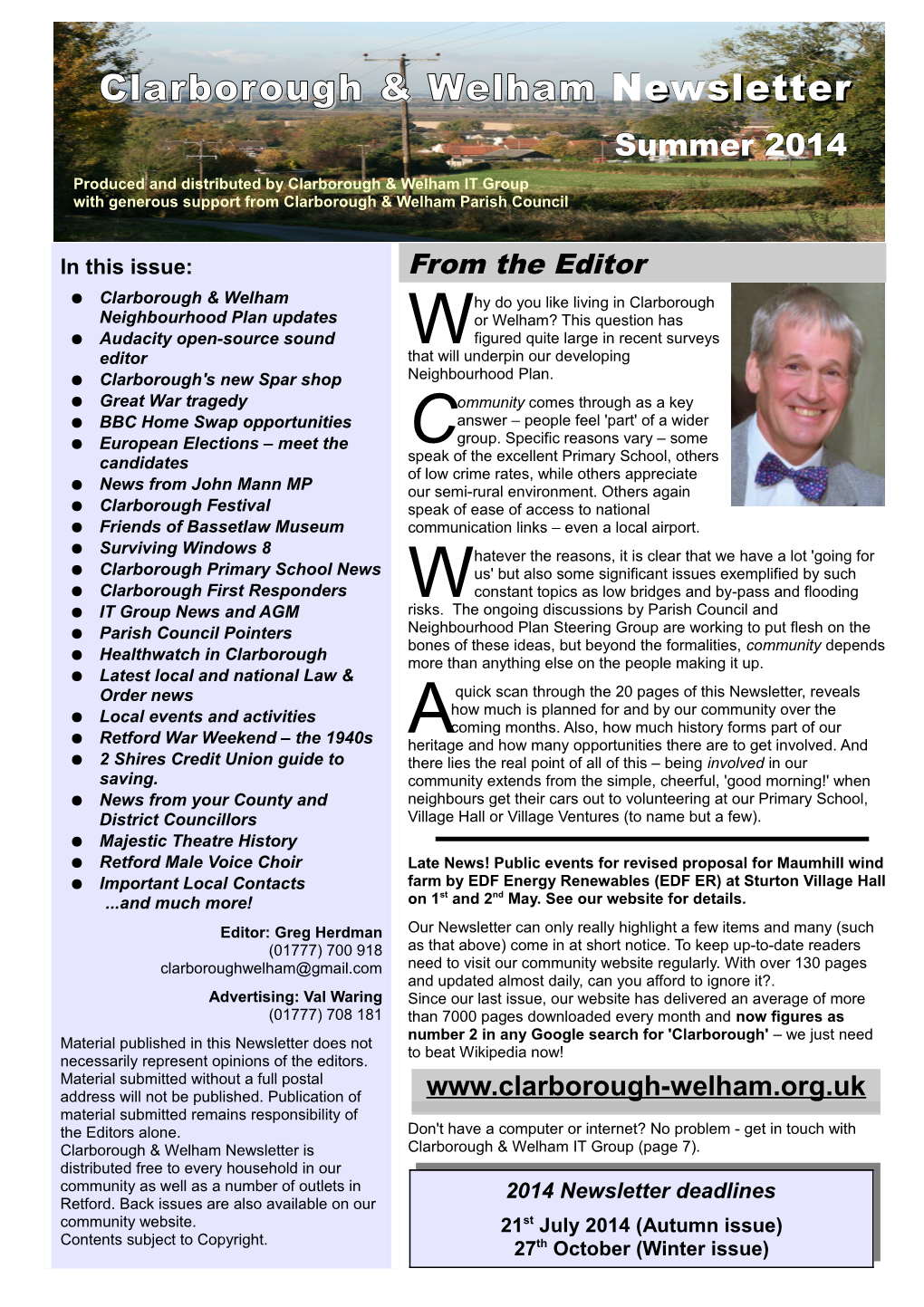 Clarborough & Welham Newsletter : Summer 2014
