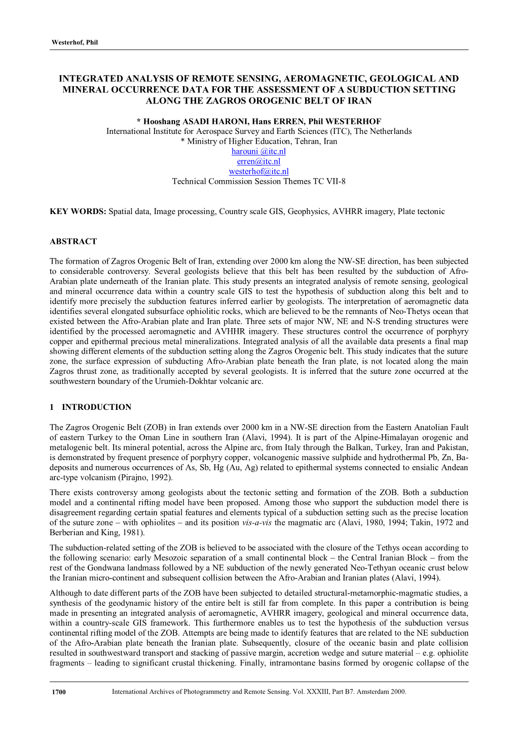 Integrated Analysis of Remote Sensing